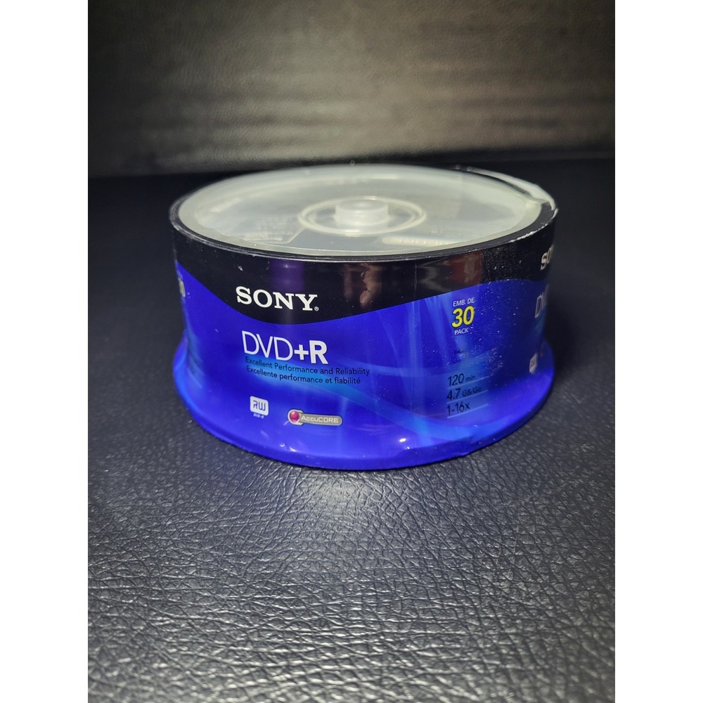 Sony DVD+R 30DPR47RS4 Recordable Media 1X - 16X 120 min 4.7GB 30-Pack Spindle